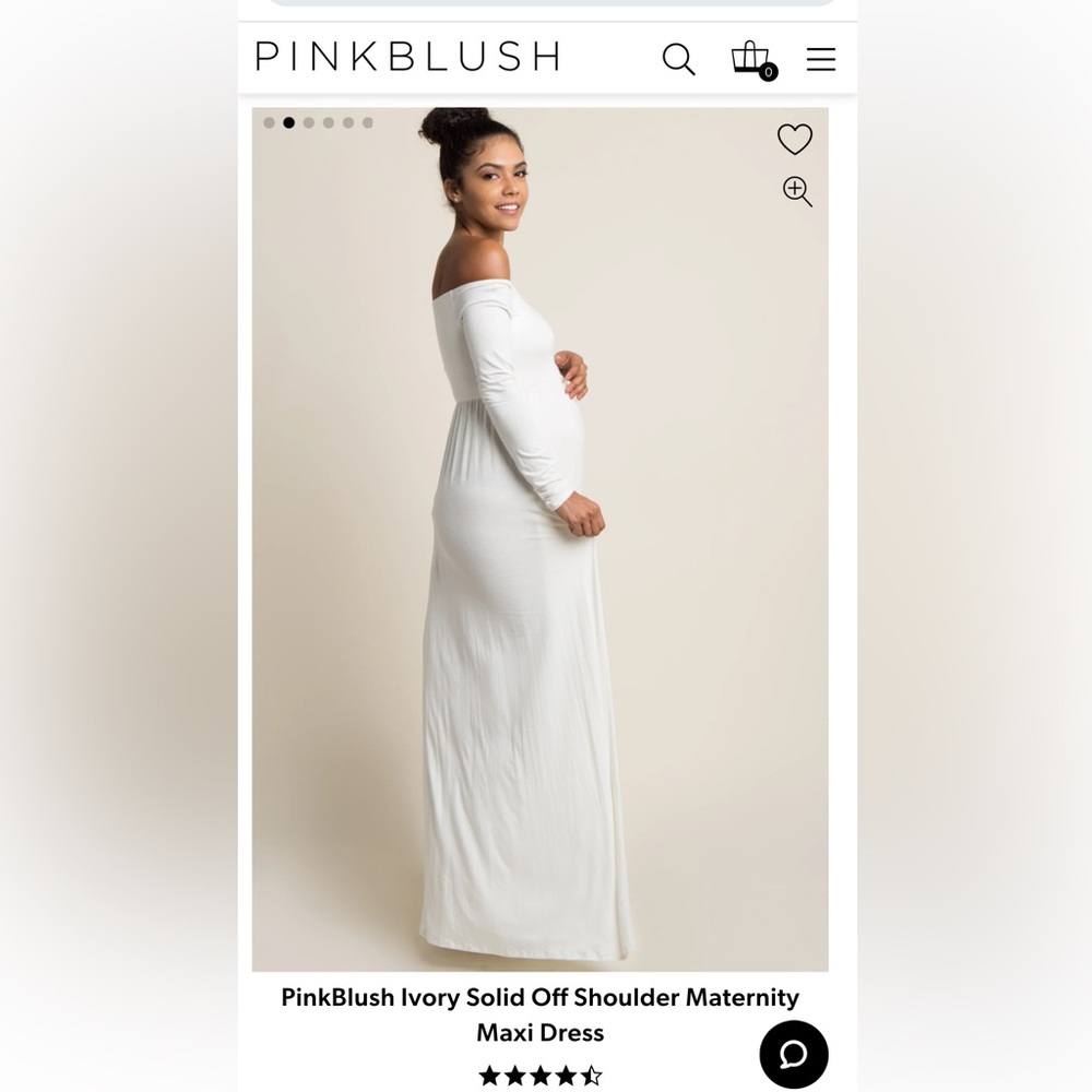 Pinkblush Ivory Solid Off Shoulder Maternity Maxi… - image 3